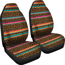 Load image into Gallery viewer, Leopard Print With Serape Pattern Car Seat Covers Set