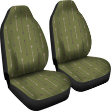 Load image into Gallery viewer, Olive Green With Boho Arrows Pattern Car Seat Covers Set