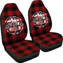 Load image into Gallery viewer, Wild Child on Buffalo Plaid Car Seat Covers