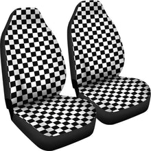 Load image into Gallery viewer, Black and White Checkered Car Seat Covers