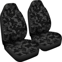 Load image into Gallery viewer, Camo Car Seat Covers Dark Gray and Black Seat Protectors Camouflage Pattern