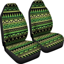 Load image into Gallery viewer, Green and Black Tribal Car Seat Covers Set Ethnic Aztec Pattern