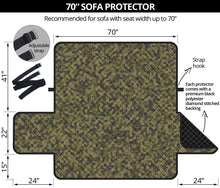 Load image into Gallery viewer, Camo Couch Protector green, Brown and Gray Camouflage Slip Cover 70" Seat Width