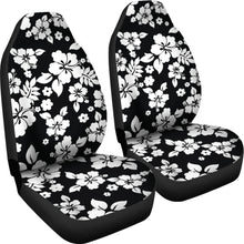 Load image into Gallery viewer, Black White Hibiscus Hawaiian Flower Pattern Car Seat Covers