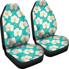 Load image into Gallery viewer, Dark Teal Plumeria Frangipani Hawaiian Flower Car Seat Covers Tropical Island Floral Pattern