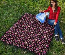Load image into Gallery viewer, Black With Colorful Butterfly Pattern Quilt