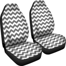 Load image into Gallery viewer, Gray and White Chevron Car Seat Covers Set