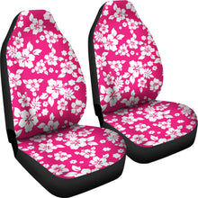 Load image into Gallery viewer, Hot Pink White Hibiscus Hawaiian Flower Car Seat Covers