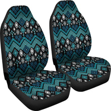 Load image into Gallery viewer, Blue Ethnic Pattern Car Seat Covers Front Set Of 2