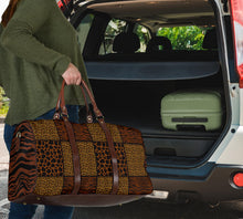 Load image into Gallery viewer, Animal Print Patchwork Travel Bag Duffel Bag Luggage With Tiger Striped Sides