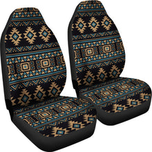 Load image into Gallery viewer, Black, Tan and Turquoise Tribal, Ethnic, Aztec Car Seat Covers Set