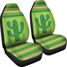 Load image into Gallery viewer, Green Serape Cactus Car Seat Covers Set