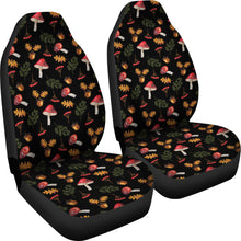 Load image into Gallery viewer, Mushroom Forest Pattern Car Seat Covers Set Black Background