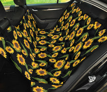 Load image into Gallery viewer, Black With Rustic Sunflower Pattern Back Bench Seat Cover For Pets