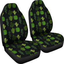 Load image into Gallery viewer, Black With Cactus Pattern Car Seat Covers Set