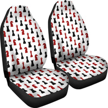 Load image into Gallery viewer, White With Red and Black Chess Pieces Pattern Car Seat Covers