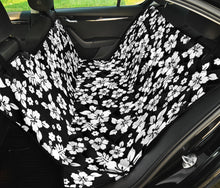 Load image into Gallery viewer, Black With White Hibiscus Hawaiian Flower Pattern Back Seat Protector Cover
