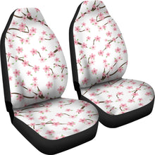 Load image into Gallery viewer, White With Cherry Blossoms Seat Covers