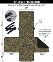 Load image into Gallery viewer, Camo Chair Cover Protector Green, Gray and Brown Camouflage 23" Seat Width