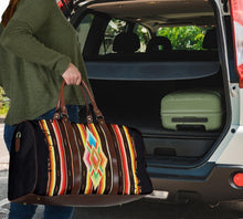 Load image into Gallery viewer, Native American Navajo Serape Style Travel Bag Duffel With Faux Leather Handles