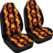 Load image into Gallery viewer, Flaming Skull Car Seat Covers Set