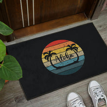 Load image into Gallery viewer, Aloha Palm Trees and Retro Sunset Doormat