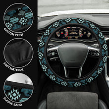 Load image into Gallery viewer, Turquoise Tribal Cactus Steering Wheel Cover