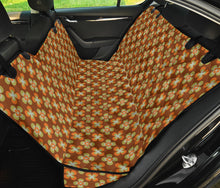 Load image into Gallery viewer, Brown With Orange Retro Hippie Flowers Pet Hammock Back Seat Cover