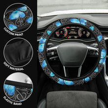Load image into Gallery viewer, Black and White Vine Steering Wheel Cover