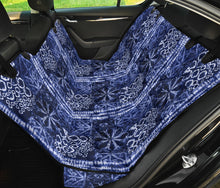 Load image into Gallery viewer, Blue Shibori Style Tie Dye Dog Hammock Back Seat Cover For Pets