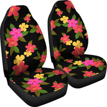 Load image into Gallery viewer, Black With Bright Tropical Flowers Car Seat Covers