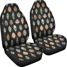 Load image into Gallery viewer, Ethnic Leaves Patter on Black Car Seat Covers Set of 2