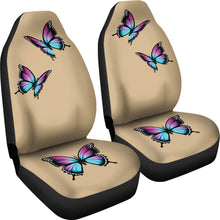 Load image into Gallery viewer, Tan With Blue and Purple Butterflies Car Seat Covers