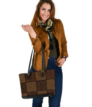 Load image into Gallery viewer, Animal Print Safari Patchwork Tote Bag Vegan Leather