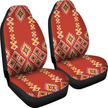 Load image into Gallery viewer, Red Orange Ikat Pattern Car Seat Covers