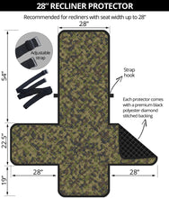 Load image into Gallery viewer, Camo Recliner Cover Protector Green, Brown and Gray Camouflage Slip Cover 28" Seat Width