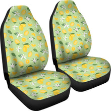 Load image into Gallery viewer, Pastel Green With Yellow Lemon Pattern Car Seat Covers Set