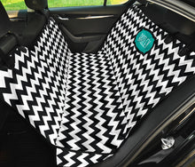 Load image into Gallery viewer, Bailey Chevron Pet Seat Cover Black, White, Teal