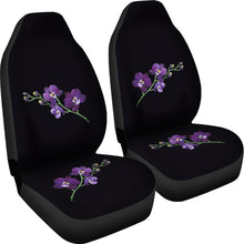 Load image into Gallery viewer, Black With Purple Orchids Car Seat Covers