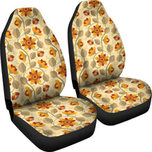 Load image into Gallery viewer, Cream With Vintage Flower Pattern Car Seat Covers Set