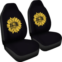 Load image into Gallery viewer, Faith Sunflower on Black Car Seat Covers Christian