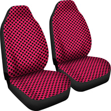 Load image into Gallery viewer, Magenta and Black Polka Dot Car Seat Covers Set