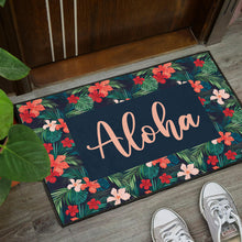 Load image into Gallery viewer, Aloha Hawaiian Tropical Flower Door Mat Colorful