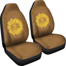 Load image into Gallery viewer, Faith Sunflower on Rustic Brown Faux Suede Car Seat Covers