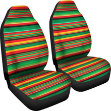 Load image into Gallery viewer, Rasta Colored Serape Striped Car Seat Covers Set