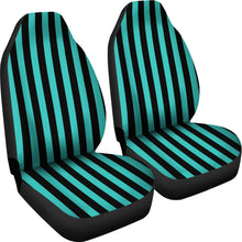 Load image into Gallery viewer, Turquoise and Black Striped Car Seat Covers