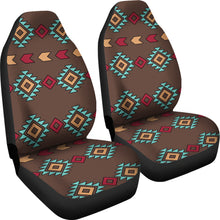 Load image into Gallery viewer, Native Tribal Navajo Inspired Car Seat Covers Ethnic Pattern In Brown, Turquoise and Red