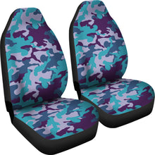 Load image into Gallery viewer, Purple Teal Camouflage Car Seat Covers Camo Pattern Seat Protectors