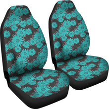 Load image into Gallery viewer, Rustic Teal Daisy Chalky Style Art Car Seat Covers Universal Fit