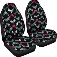 Load image into Gallery viewer, Pink, Green, White and Black Boho Ethnic Pattern Car Seat Covers